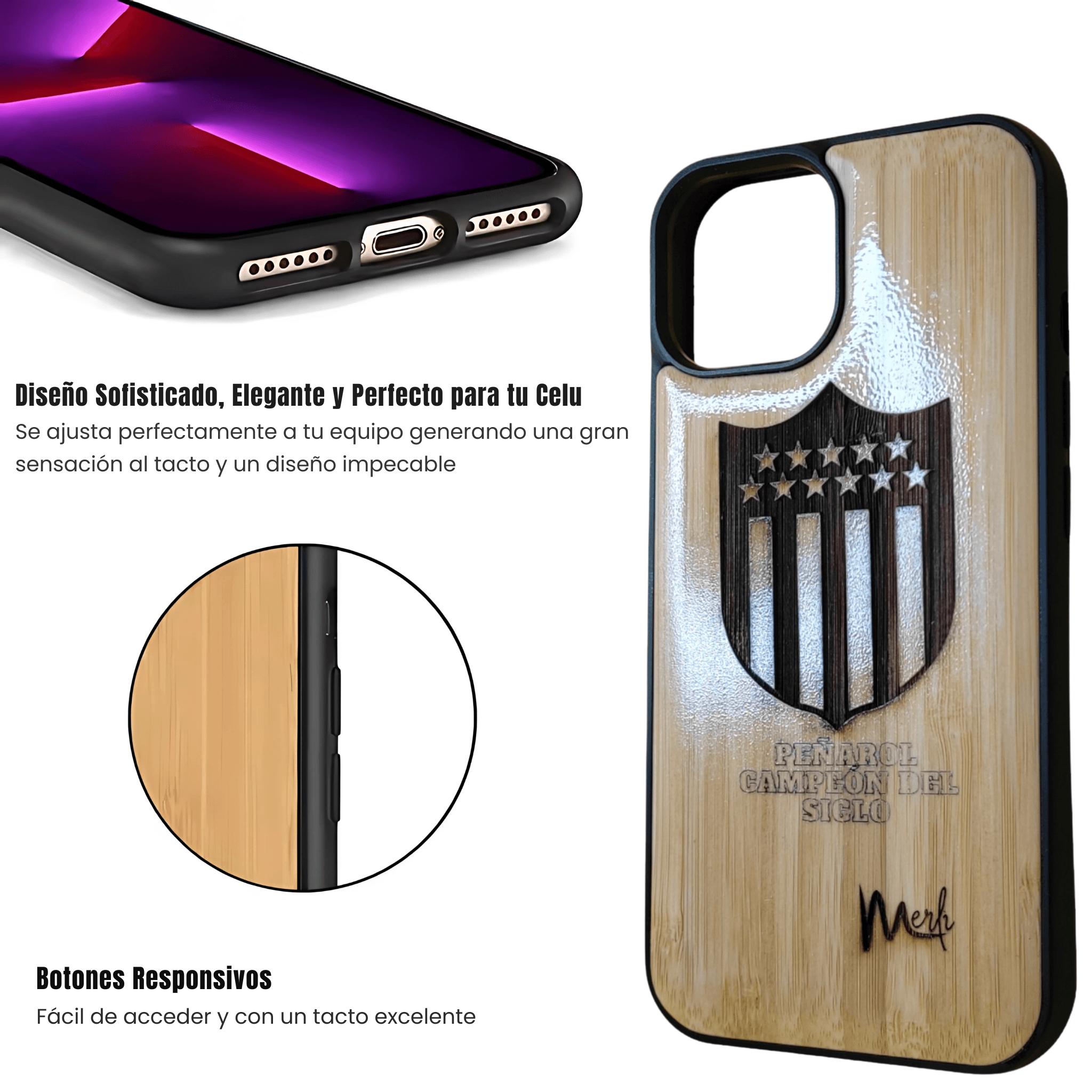 Funda de bambu Personalizada para iPhone X/XS 6